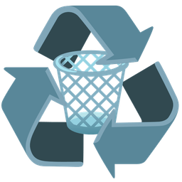 wastebasket and recycling symbol