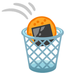 wastebasket and rice cracker