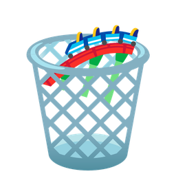 wastebasket and roller coaster