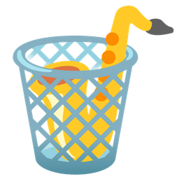 wastebasket and saxophone