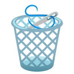 wastebasket and sewing needle