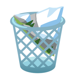 wastebasket and snow-capped mountain