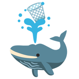 wastebasket and spouting whale