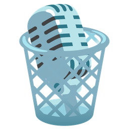 wastebasket and studio microphone