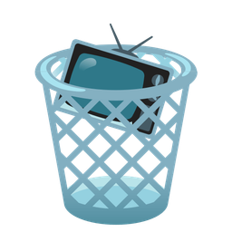 wastebasket and television