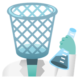 wastebasket and test tube