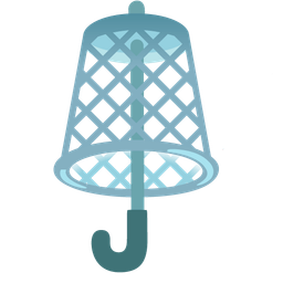 wastebasket and umbrella