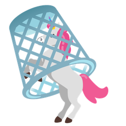 wastebasket and unicorn