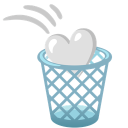 wastebasket and white heart