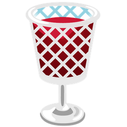 wastebasket and wine glass