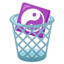 wastebasket and yin yang