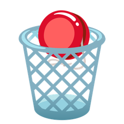 wastebasket and yo-yo