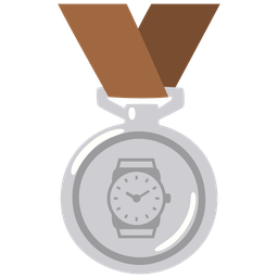 watch and 2nd place medal