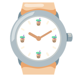 watch and bubble tea