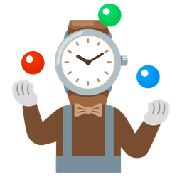 watch and clown face