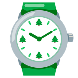 watch and evergreen tree