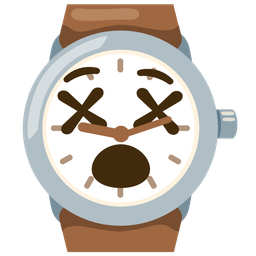 watch and face with crossed-out eyes