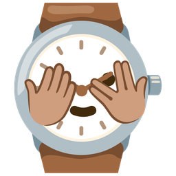 watch and face with peeking eye