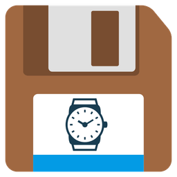 watch and floppy disk