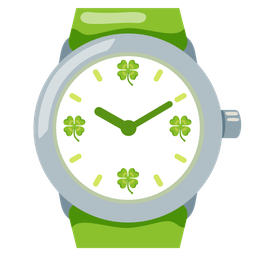 watch and four leaf clover