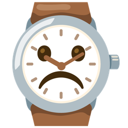 watch and frowning face