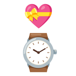 watch and heart with ribbon