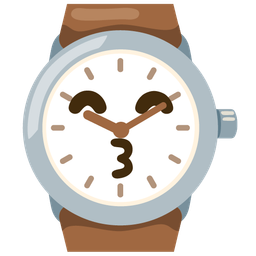 Watch and Kissing face with smiling eyes