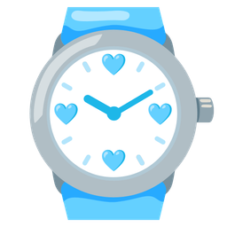 watch and light blue heart