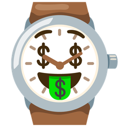 Watch and Money-mouth face