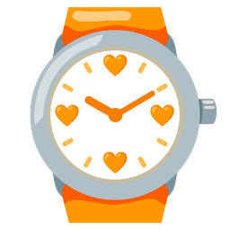 watch and orange heart
