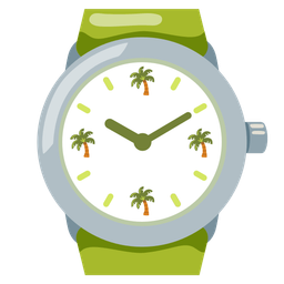 watch and palm tree