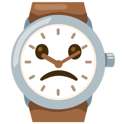 watch and slightly frowning face