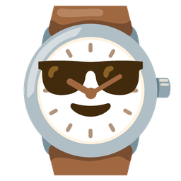 watch and smiling face with sunglasses