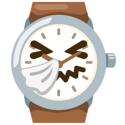 watch and sneezing face