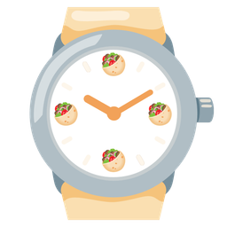 watch and stuffed flatbread