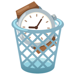 watch and wastebasket