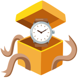 watch and wrapped gift