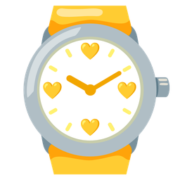 watch and yellow heart