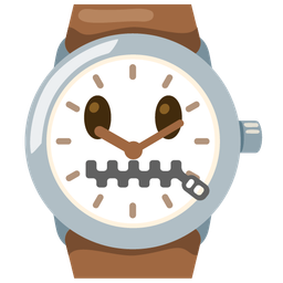 watch and zipper-mouth face