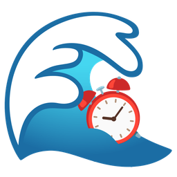 water wave and alarm clock