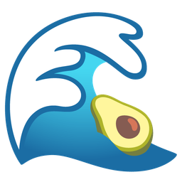 water wave and avocado