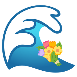 water wave and bouquet