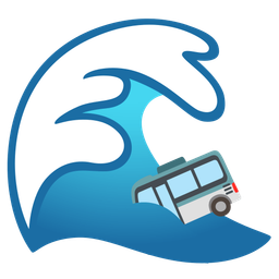 water wave and bus