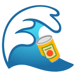 water wave and canned food