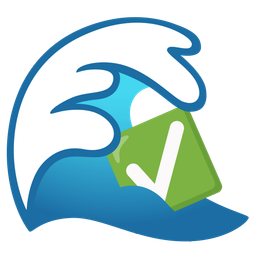 water wave and check mark button