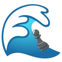 water wave and chess pawn