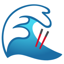 water wave and chopsticks