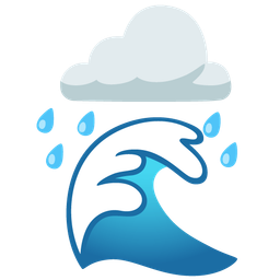 water wave and cloud with rain