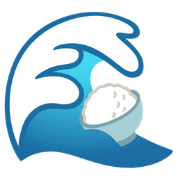 water wave and cooked rice