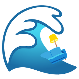 water wave and couch and lamp